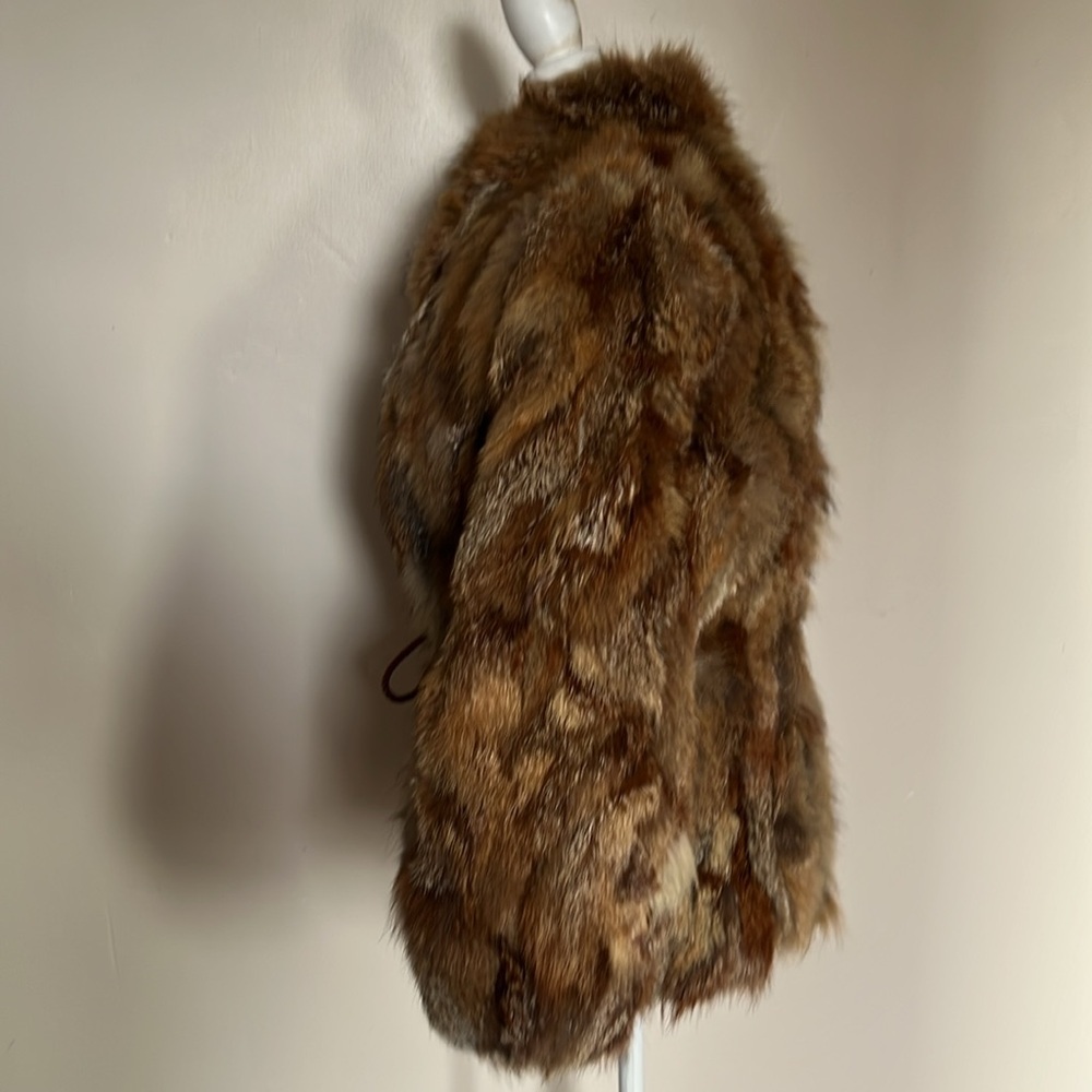 Vintage Luxurious Brown/Tan/Cream Fur Jacket with Cord Tie at Waist - Unbranded - Picture 4 of 12